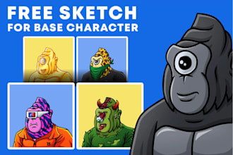draw cartoon characters for nft art or meme coin art