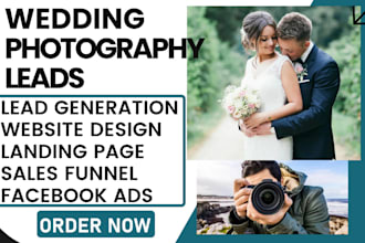 generate wedding photography leads event planning leads videography website