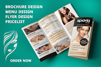 do a beauty salon, spa menu, dental, massage, medical brochure