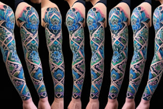 create a tattoo design of tattoo sleeve