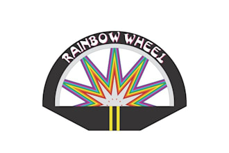 make intriguing rainbow wheel logo