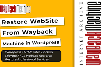 restore website from wayback to wordpress with elementor pro, web archive