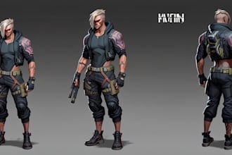 design sci fi, cyberpunk, mecha character design for you