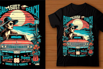 make vintage retro tshirt design for you