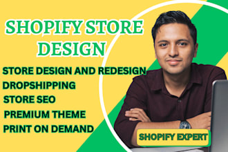 design and redesign shopify website, shopify store design, website design