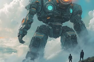 make a robots and concept art of futuristic mecha