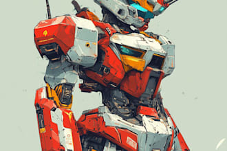 make mecha robot gundam illustrations