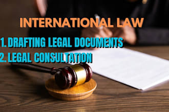 draft documents on international law, business law and trade law