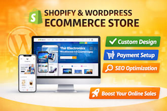 design and develop a professional shopify or wordpress ecommerce store