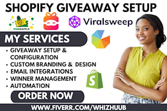 setup shopify giveaway viralsweep gratisfaction ninja gleam pineraffle gift box