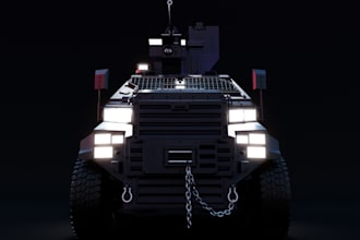 buildup military car, sci fi car design,3d vehicle, blend rc car model for game