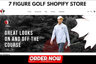 design a 7 figure golf shopify store golf accessories store golf website
