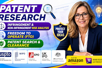 perform patent infringement search, fto and non infringement analysis