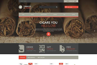 design cannabis, marijuana, cigar, tobacco, cbd shopify website