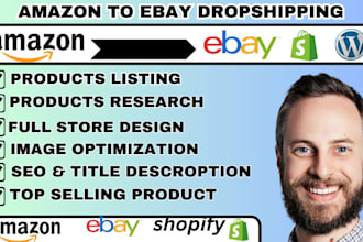 do amazon to ebay  dropshipping listing or shopify  trending products research
