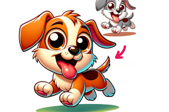 draw cute, simple and funny cartoon logo design