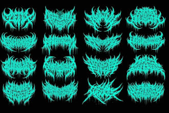 create trippy stoner doom psychedelic metal band logo design