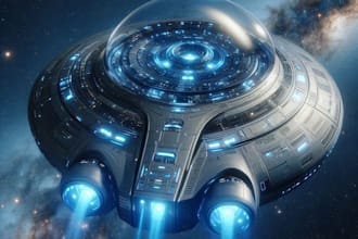 make concept art spaceship illustration or vehicle design