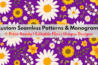 design seamless repeats, patterns, and custom monograms