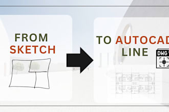 convert PDF or sketch to autocad 2d drawings