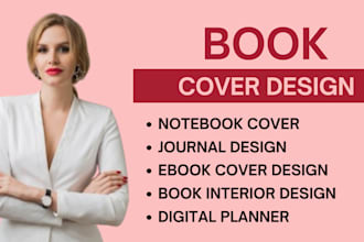 design amazon KDP notebook cover, interior pages, journal, ebook cover design