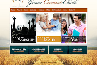 build and redesign church and ministry website, nonprofit and donation websites