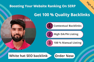 relevant listing and profile with high da,pa