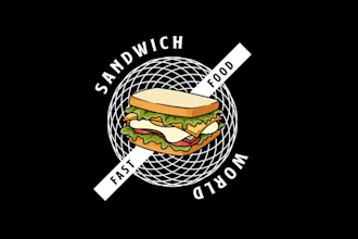 make high resolution fast food sandwich logo