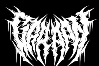 draw heavy metal, black metal, death metal font band logo