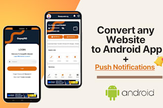 convert any website to an android app with push notification