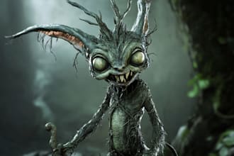 draw dark fantasy and horror creature or character design