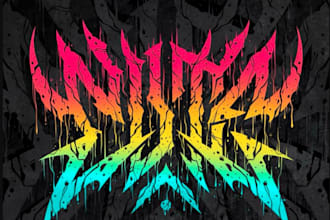 make awesome death metal, heavy metal, black metal font logo