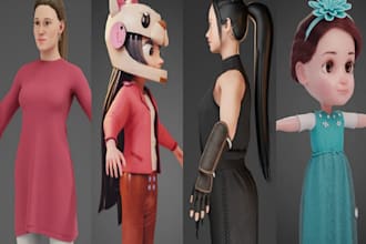 create 3d characters model for 3d printing, games, animations and VR,ar