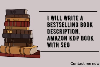 write a bestselling book description, amazon KDP book with SEO