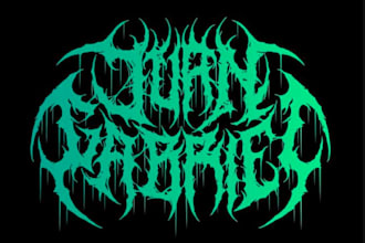 make a brutal black metal rock band logo