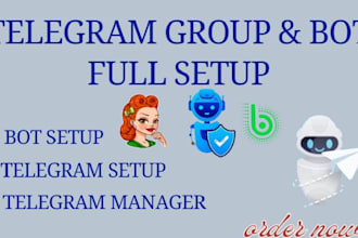 setup telegram group with bot and telegram ads to drive token sales