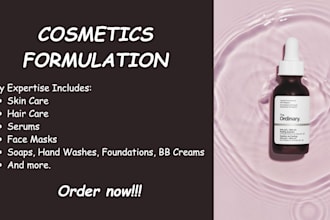 be cosmetic chemist to develop formulation for organic product