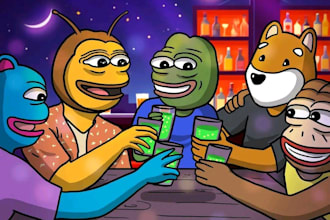make funny meme art,base memecoin art, 2d meme animation pepe art custom meme ar