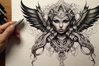 hand draw your amazing custom tattoo design