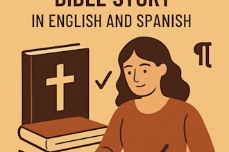 format edit and proofread christian book, bible story, in english and spanish
