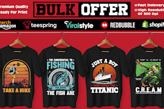 do bulk t shirt designs for merch by amazon or etsy
