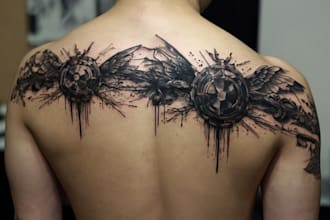 make a realistic black and white tattoo design for you