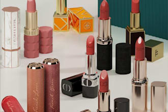 create 3d industrial product rendering,product packaging,cosmetics label,prefume