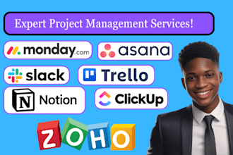 do project management on monday, clickup, asana, trello, monday crm, slack, crm