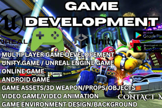 do unity and unreal engine game video game online and offline game multiplayer