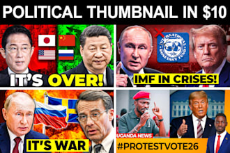 design youtube thumbnail for news and politics channel
