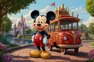 create a disney style cartoon portrait