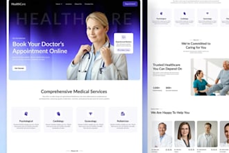 design custom telemedicine website, healthcare website, clinic, dentist website