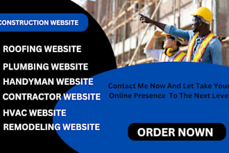design contractor, construction, handyma, plumbing lead, roofing, hvac website