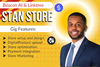 design and setup your stan store and beacon ai account with link in bio